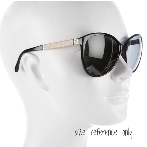 ❌SOLD❌CHANEL 5225Q CATEYE LEATHER TRIM SUNGLASSES - Picture 5 of 8